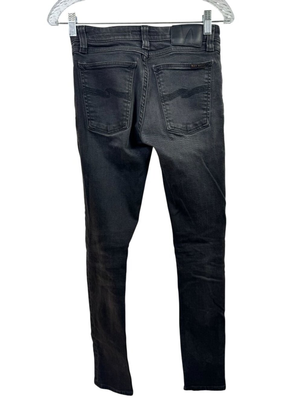 Nudie Jeans Co Thin Finn Black Organic Cotton Skinny Jeans Womens 26x32 (30")